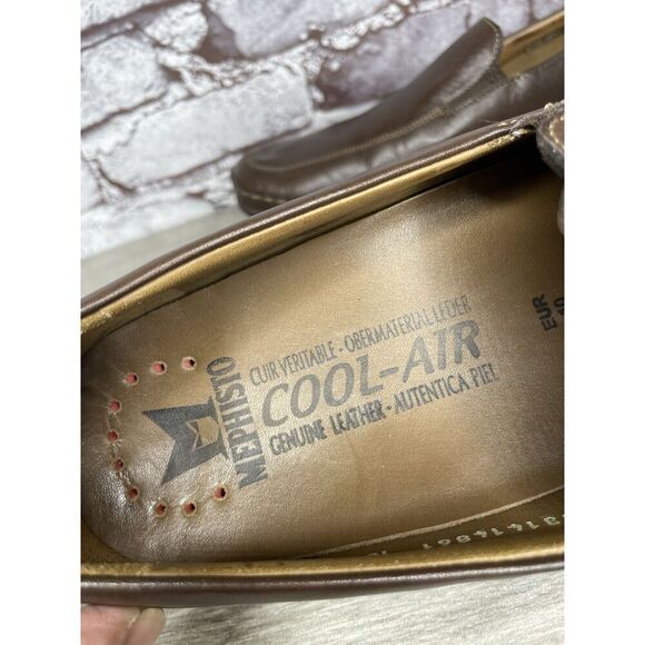 Mephisto Brown Leather Slip On Moc Cool Air Driving Loafers Men Sz 10.5M US/44EU - Picture 13 of 16